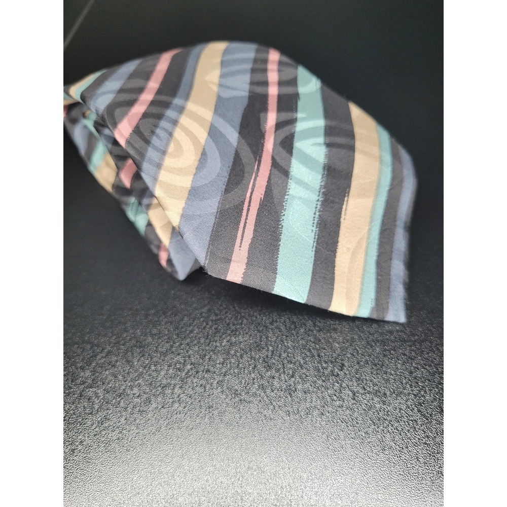 Paolo Gucci Men's Necktie Multi-Color Striped Silk 4" x 57" Excellent